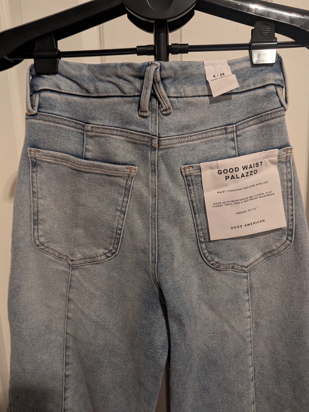 Good American Light Blue Good Waist Palazzo Wide-Leg Jeans